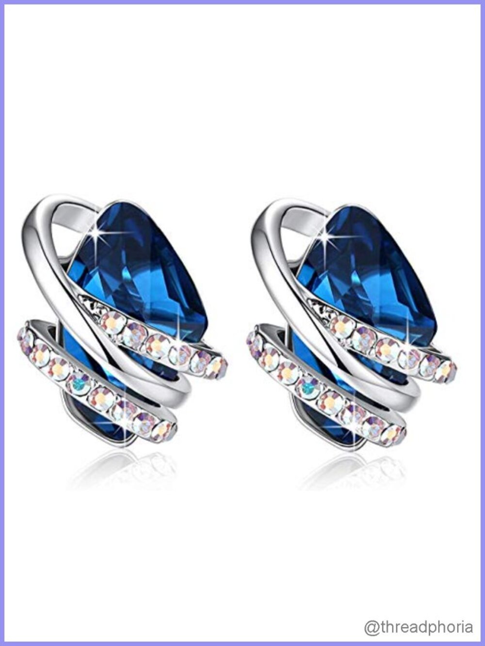 Wish Stone Stud Earrings Crystal Birthstone 18K Rose Gold Plated